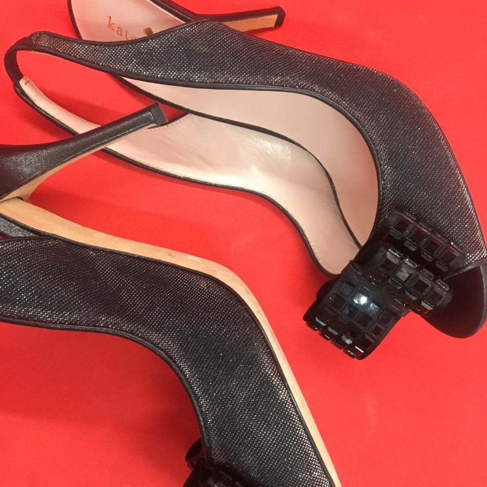 Kate Spade Gorgeous Shiney Black Opened Toed Heels